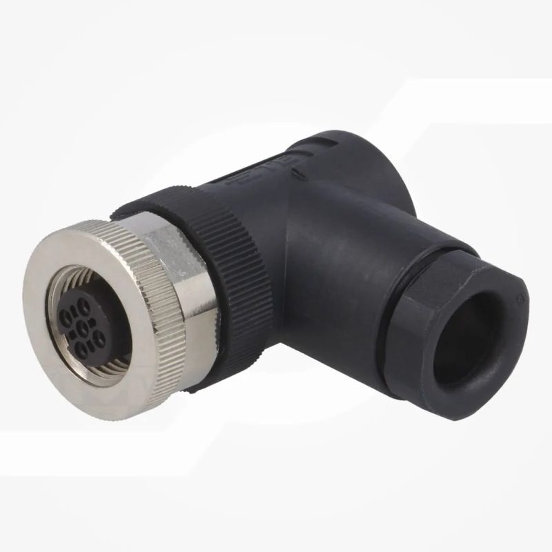 Conector M12 enchufe PIN 5 hembra 60V angulares 90Â° IP67